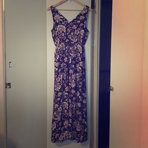 Lucky Brand Navy Blue Floral Maxi Dress